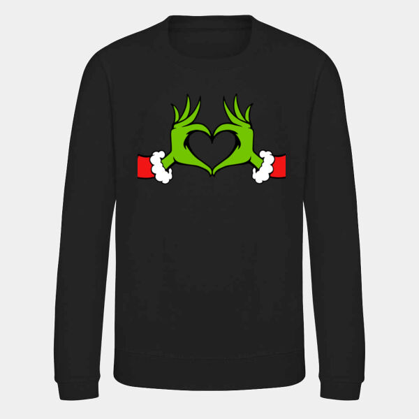 Grinch Heart Kids Jumper Thumbnail